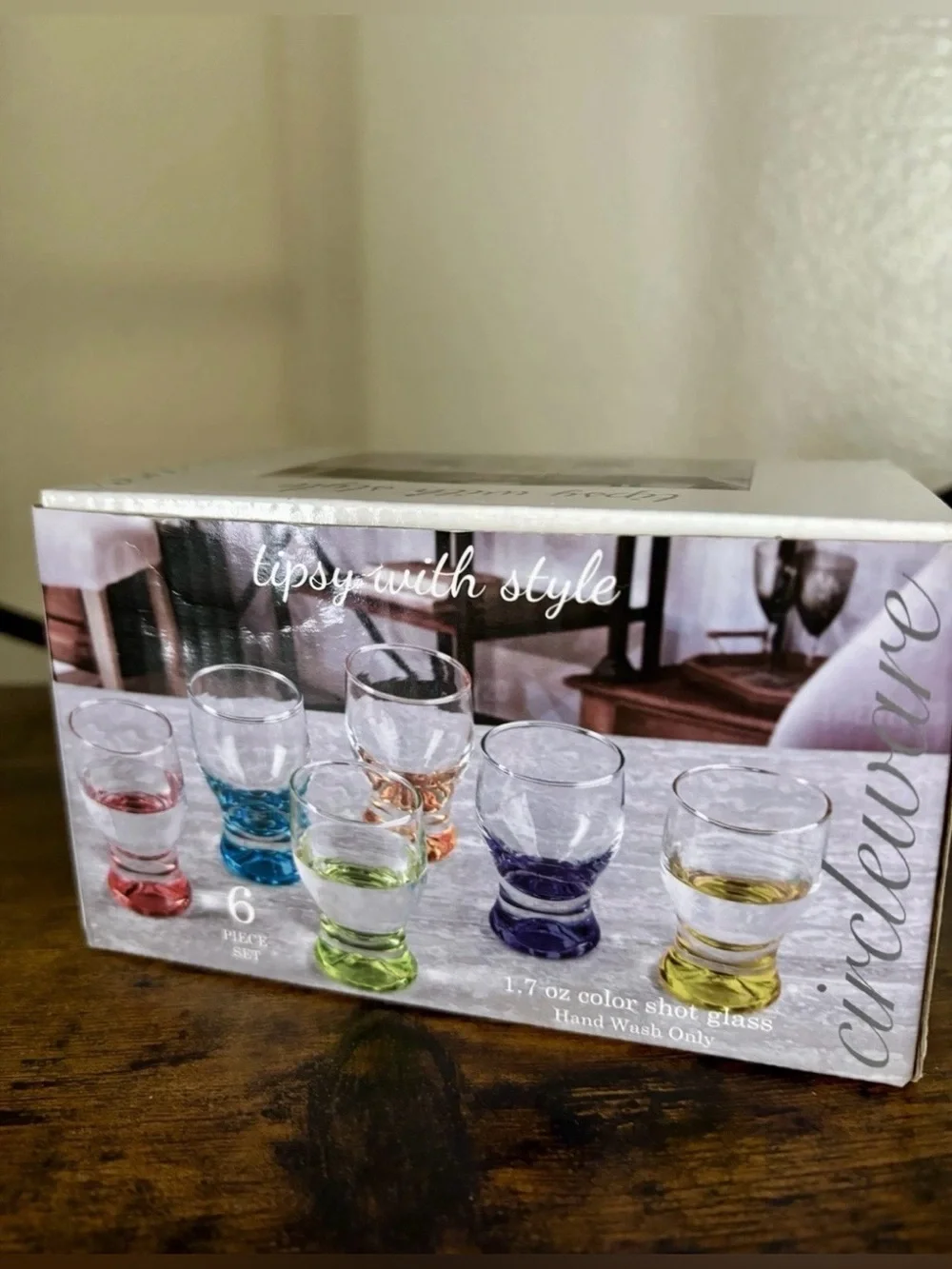 Circleware 6 Piece Colored Base Shot Glass Set - Multicolor